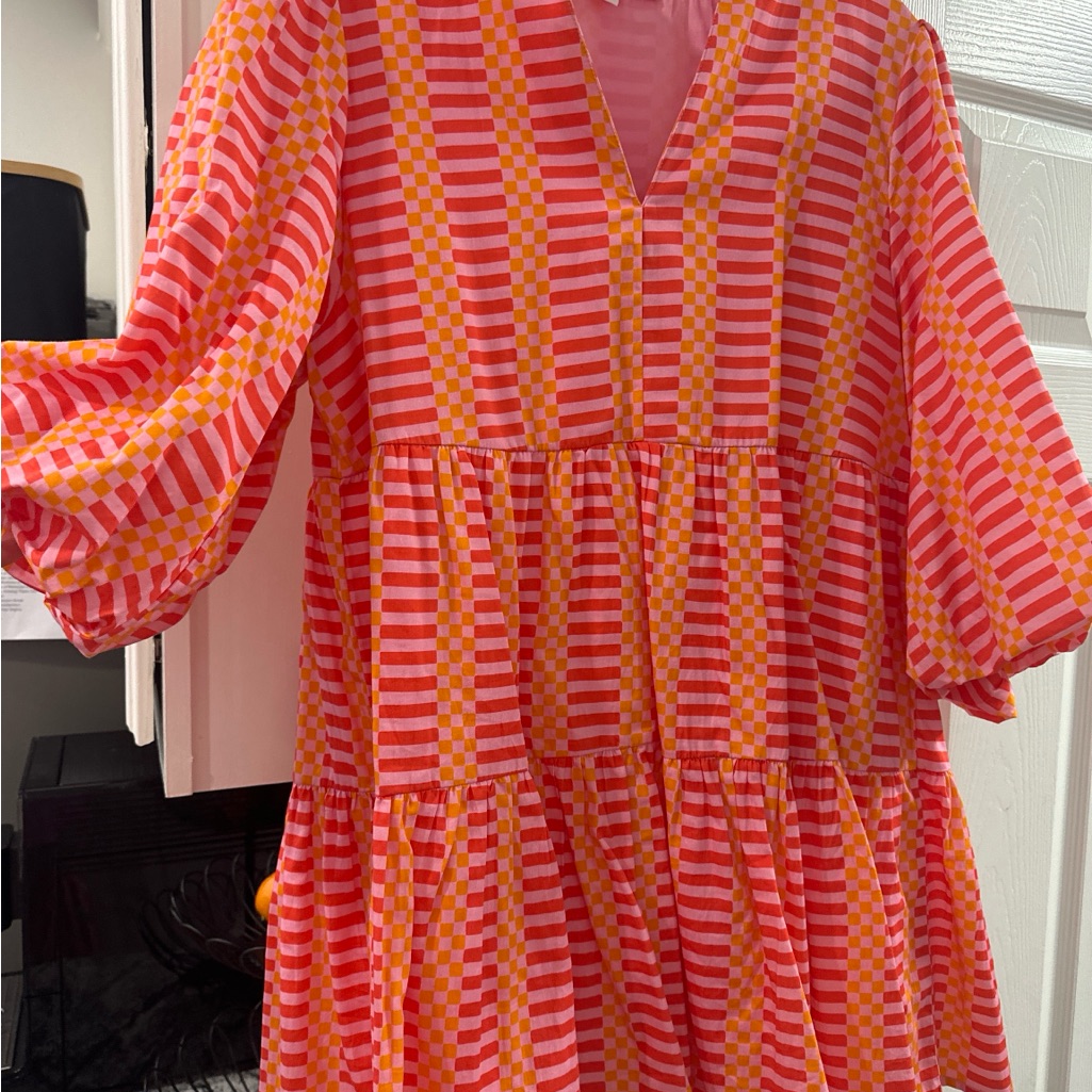 Vibrant Pink And Orange Kids Dress